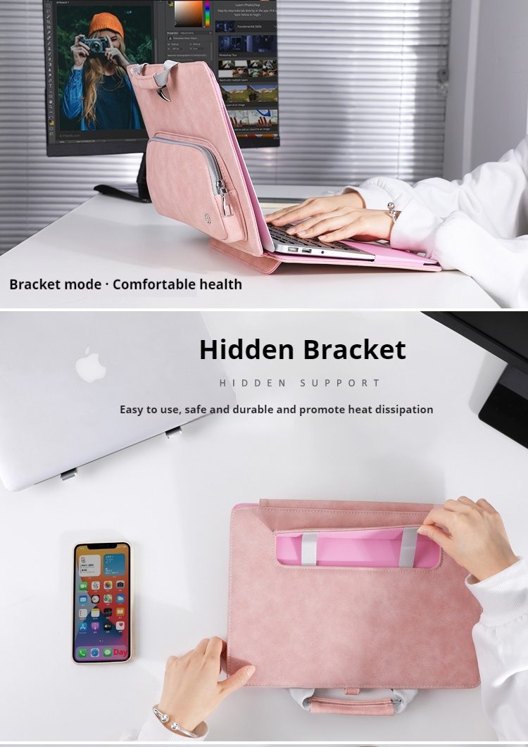 High Grade Stand Cooling Laptop Liner Protective Handbag For Women Fit 13.3 14 15 16 Inch Macbook Huawei Matebook Pro Notebook Protective Case 2 237cd7d51b0843e3a9c4b1dd00eb515d.jpeg