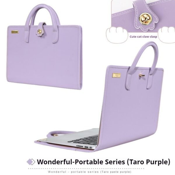 0b684ef59dbd4170b5ebb1e000d571ce Shockproof Simple Leather Notebook Protective Shell Bag For Women Fit 13.3 14 15 16 Inch Apple Air Huawei Lenovo Xiaoxin Pro HP Dell Xiaomi Laptops