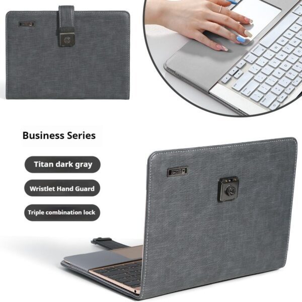 1c458d45ab824bb9b417b1e100c898f6 New Laptop protective case 14 inch computer bag female male business leather case password lock portable storage bag applicable to Apple air13.3 Huawei glory Xiaoxin 16-inch HP Dell