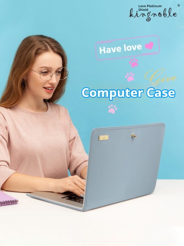 34f5a22508914fbe9114b1e000d56de6 Shockproof Simple Leather Notebook Protective Shell Bag For Women Fit 13.3 14 15 16 Inch Apple Air Huawei Lenovo Xiaoxin Pro HP Dell Xiaomi Laptops