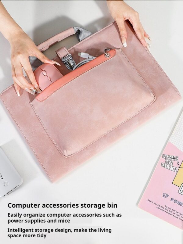 3e73d899f5a0437bb4e7b1df00e97ce2 Shockproof Good Looking Storage Leather Laptop Handbag Unisex For Business Daily Commute Fit 13.3 14 15.6 16 Inch Macbook Air Huawei Honor Dell Lenovo Xiaoxin Notebooks