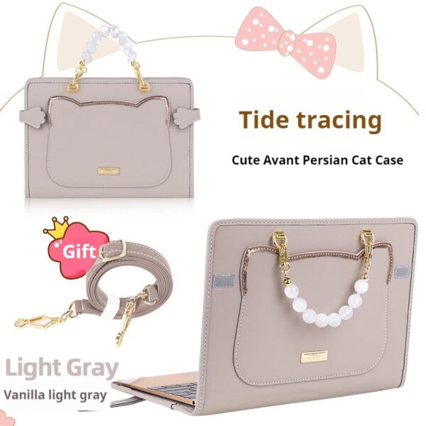 4fd4d1c70a4b4f669d31b1df015b0347 Shockproof Cute Cat Head Portable Shoulder Leather Notebook Liner Bag For Women Fit 13.3 14 15 16 Inch Macbook Air Huawei Lenovo Xiaoxin Pro Laptops