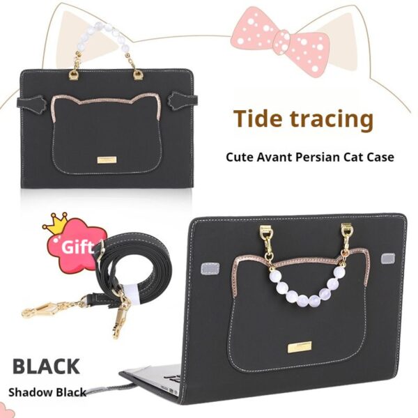 50fed5fb556e47aaadc2b1df015b039b Shockproof Cute Cat Head Portable Shoulder Leather Notebook Liner Bag For Women Fit 13.3 14 15 16 Inch Macbook Air Huawei Lenovo Xiaoxin Pro Laptops