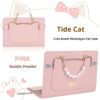 530d6f7cd8874f53a80ab1df015b00ab Shockproof Cute Cat Head Portable Shoulder Leather Notebook Liner Bag For Women Fit 13.3 14 15 16 Inch Macbook Air Huawei Lenovo Xiaoxin Pro Laptops