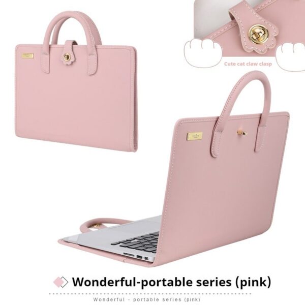 5a3fd4a28b604298bfd1b1e000d570e9 Shockproof Simple Leather Notebook Protective Shell Bag For Women Fit 13.3 14 15 16 Inch Apple Air Huawei Lenovo Xiaoxin Pro HP Dell Xiaomi Laptops