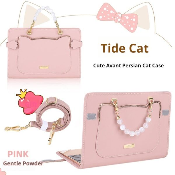 613b3ac41b094b9ab225b1df015b0287 Shockproof Cute Cat Head Portable Shoulder Leather Notebook Liner Bag For Women Fit 13.3 14 15 16 Inch Macbook Air Huawei Lenovo Xiaoxin Pro Laptops