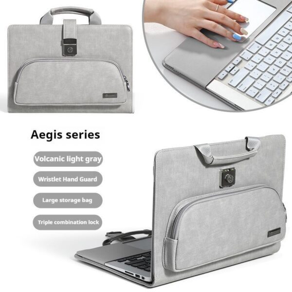 656d9df5c9884febb2e8b1e100c89991 New Laptop protective case 14 inch computer bag female male business leather case password lock portable storage bag applicable to Apple air13.3 Huawei glory Xiaoxin 16-inch HP Dell