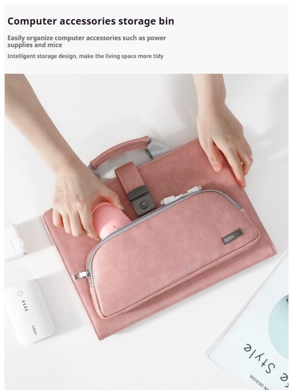 746e7d537cce421fb380b1e100c895ef New Laptop protective case 14 inch computer bag female male business leather case password lock portable storage bag applicable to Apple air13.3 Huawei glory Xiaoxin 16-inch HP Dell