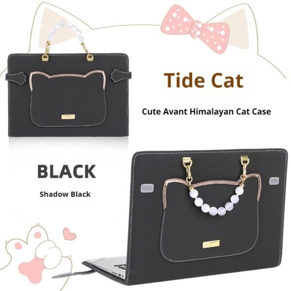 7b98a5fdd4684022866eb1df015b0208 Shockproof Cute Cat Head Portable Shoulder Leather Notebook Liner Bag For Women Fit 13.3 14 15 16 Inch Macbook Air Huawei Lenovo Xiaoxin Pro Laptops