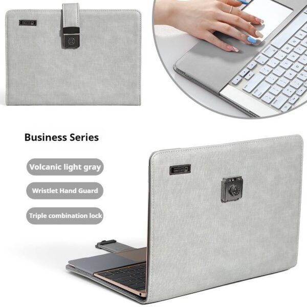 89d0fccd64b94c209665b1e100c898c5 New Laptop protective case 14 inch computer bag female male business leather case password lock portable storage bag applicable to Apple air13.3 Huawei glory Xiaoxin 16-inch HP Dell