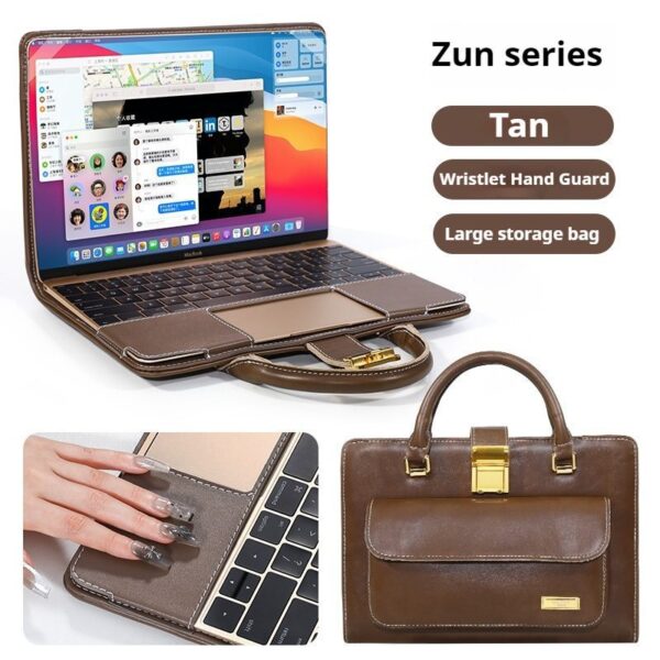 8d33dc79f6714f0c8580b1e0010dde41 Unisex High Grade Leather Business Handheld Notebook Liner Protective Case Compatible With Apple Air Huawei Lenovo Xiaoxin Pro 13.3 14 15 16 Inch Laptops