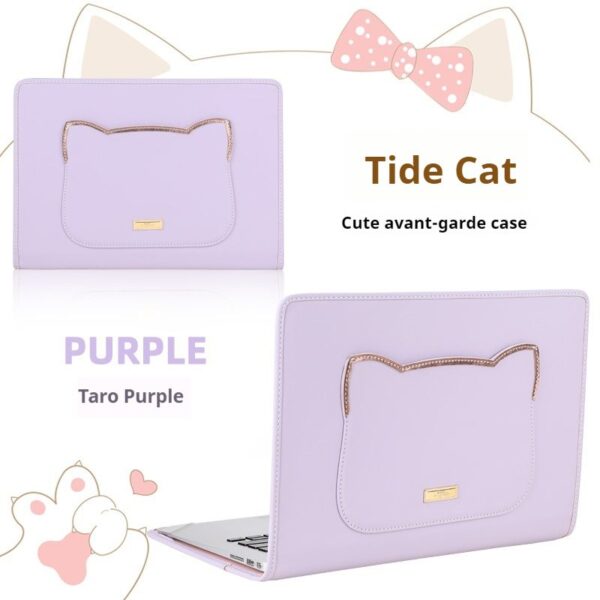 9bf6dd27f76d4b37bf2cb1df015affc8 Shockproof Cute Cat Head Portable Shoulder Leather Notebook Liner Bag For Women Fit 13.3 14 15 16 Inch Macbook Air Huawei Lenovo Xiaoxin Pro Laptops