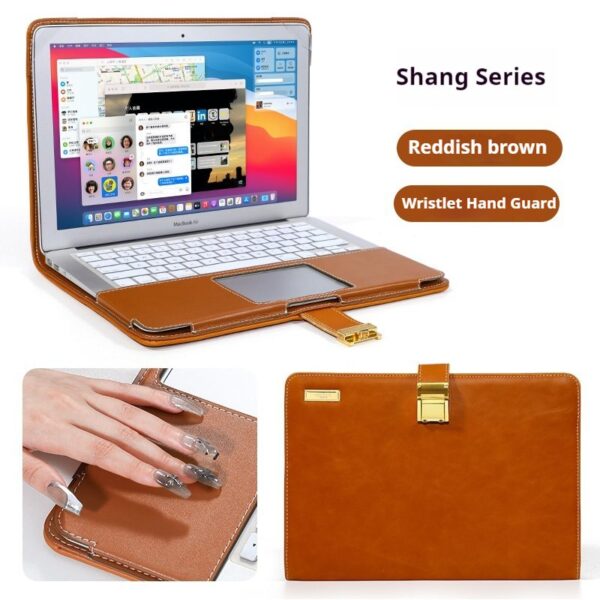 bfa09dc7e9a74d43a19ab1e0010ddc64 Unisex High Grade Leather Business Handheld Notebook Liner Protective Case Compatible With Apple Air Huawei Lenovo Xiaoxin Pro 13.3 14 15 16 Inch Laptops