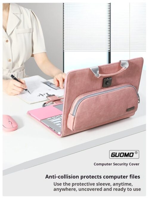 c7ba007067a347619599b1e100c894ec New Laptop protective case 14 inch computer bag female male business leather case password lock portable storage bag applicable to Apple air13.3 Huawei glory Xiaoxin 16-inch HP Dell