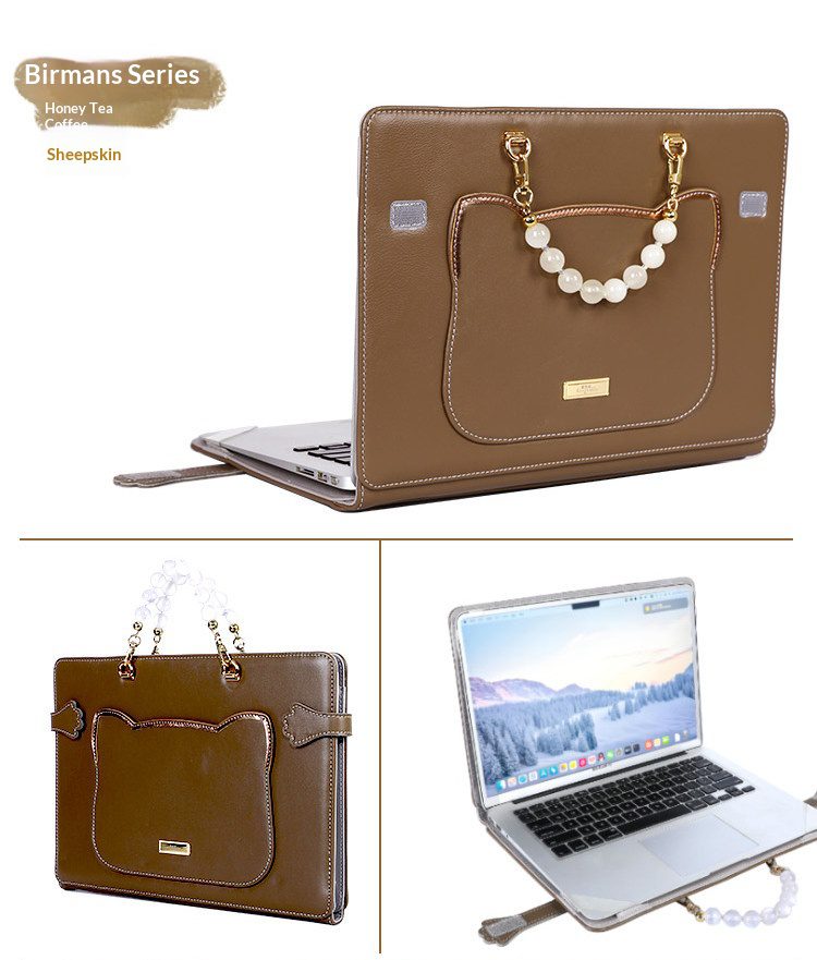 High End Genuine Leather Custom Laptop Sleeve Cute Sheepskin Protective Case For Women Fit Macbook 15 Air Huawei Matebook 14 Xiaoxin Pro16 Multi Brand Notebooks 16 0073290201da4a66b0dfb48300e449f0.jpg