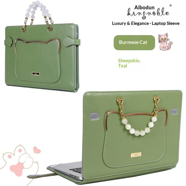 23cda6517b214d8ea867b48300e2ee1d High End Genuine Leather Custom Laptop Sleeve Cute Sheepskin Protective Case For Women Fit Macbook 15 Air Huawei Matebook 14 Xiaoxin Pro16 Multi Brand Notebooks