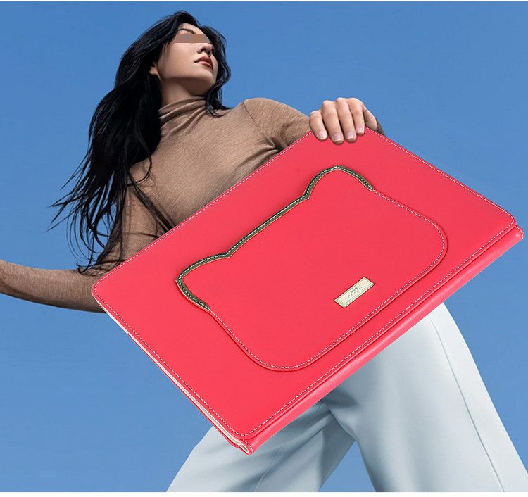 High End Genuine Leather Custom Laptop Sleeve Cute Sheepskin Protective Case For Women Fit Macbook 15 Air Huawei Matebook 14 Xiaoxin Pro16 Multi Brand Notebooks 4