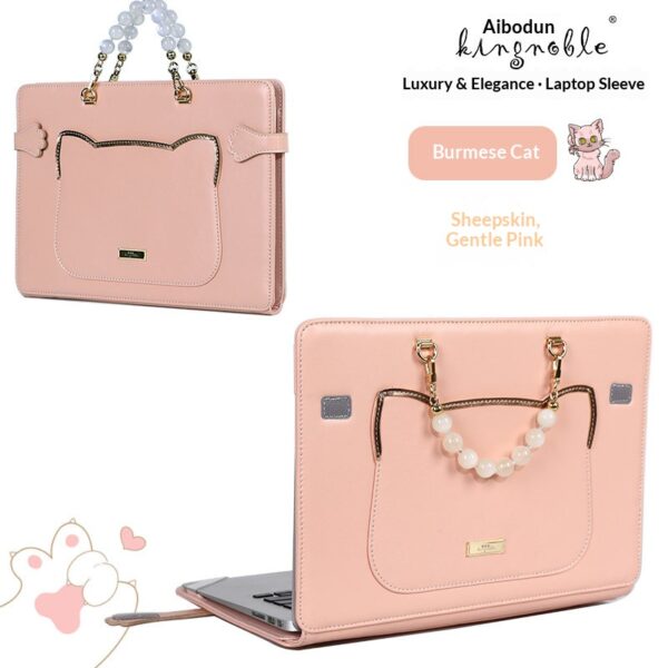 d1b3027b073240c8a17ab48300e2ddf6 High End Genuine Leather Custom Laptop Sleeve Cute Sheepskin Protective Case For Women Fit Macbook 15 Air Huawei Matebook 14 Xiaoxin Pro16 Multi Brand Notebooks
