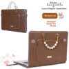 6bcad2c4a22b4d80b39fb48300e2d756 High End Genuine Leather Custom Laptop Sleeve Cute Sheepskin Protective Case For Women Fit Macbook 15 Air Huawei Matebook 14 Xiaoxin Pro16 Multi Brand Notebooks
